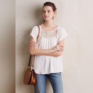 Anthropologie Maeve Lace Trace Tee